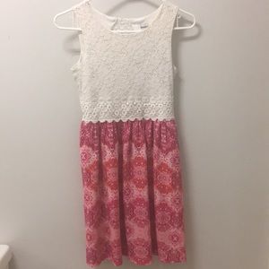 Speechless Kids White and Pink Dress